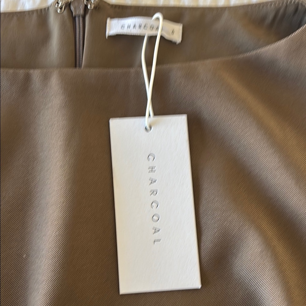 CHARCOAL One Shoulder Brown Dress - Picture 4 of 5